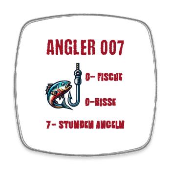 Angler - Viereckiger Kühlschrankmagnet - Weiß - Vorne