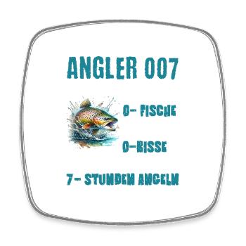 Angler - Viereckiger Kühlschrankmagnet - Weiß - Vorne