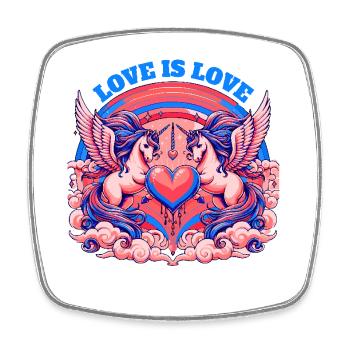 Love is Love Blau - Viereckiger Kühlschrankmagnet - Weiß - Vorne