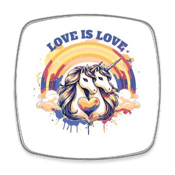 Love is Love - Viereckiger Kühlschrankmagnet - Weiß - Vorne