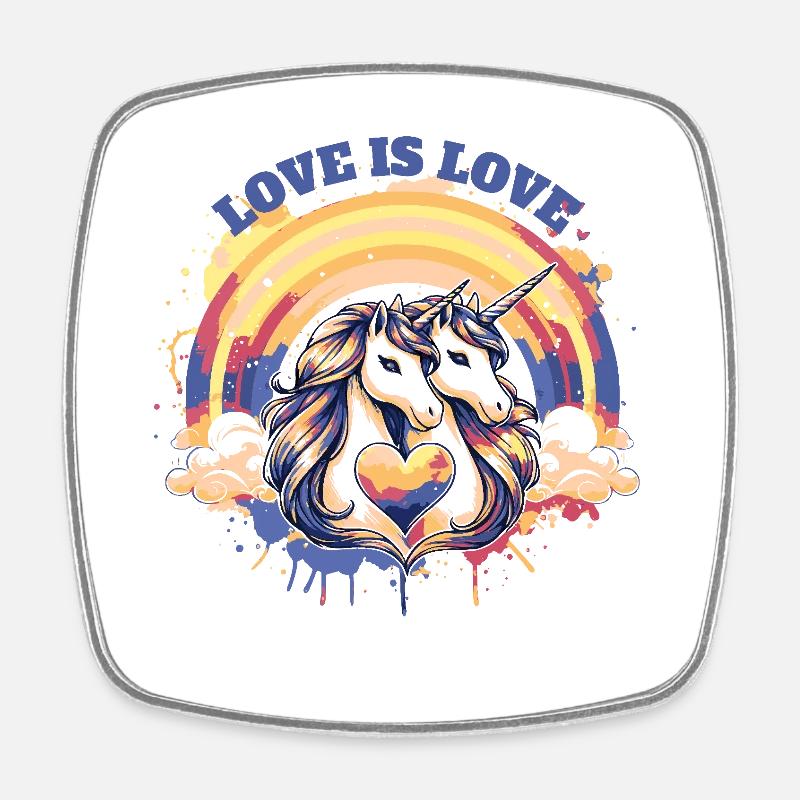 Love is Love - Square fridge magnet - white