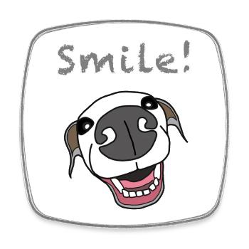 Pooch Smile Illustration, italian greyhound  - Square fridge magnet - white - Front