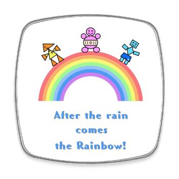 Nach Regen kommt der Regenbogen - Viereckiger Kühlschrankmagnet - Weiß - Vorne