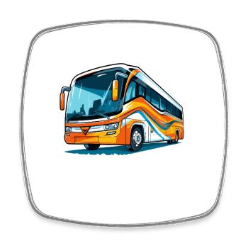 Bus flashy, rêve de chauffeur audacieux - Magnet carré - blanc - Devant