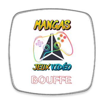Mangas Jeux Vidéo Néon Bouffe - Magnet carré - blanc - Devant