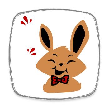 Osterhase - Viereckiger Kühlschrankmagnet - Weiß - Vorne