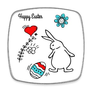 Happy Easter - Viereckiger Kühlschrankmagnet - Weiß - Vorne