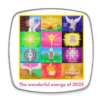 JahresEnergie-Bild 2025 - Sonja Ariel von Staden - Viereckiger Kühlschrankmagnet - Weiß - Vorne