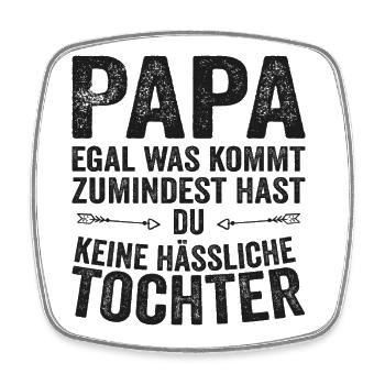 Papa Vater Tochter Vatertag - Viereckiger Kühlschrankmagnet - Weiß - Vorne