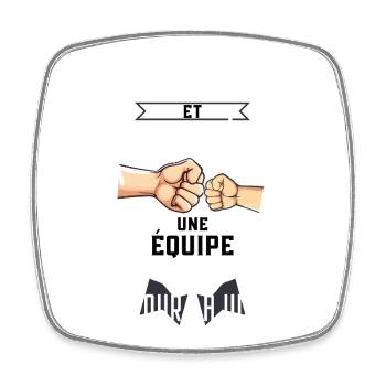 Parrain et Filleule: Une Équipe - Magnet carré - blanc - Devant
