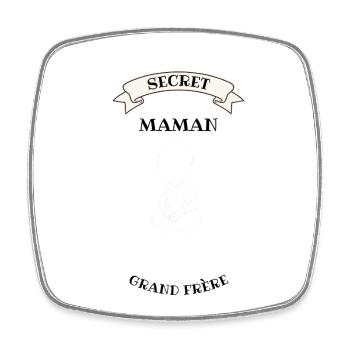 Secret dans le ventre de maman - Magnet carré - blanc - Devant