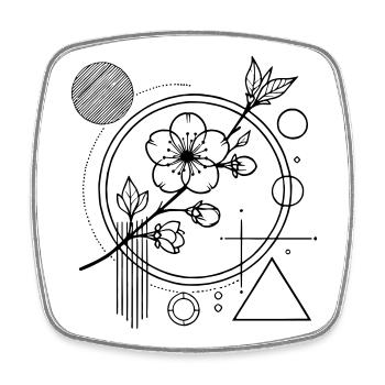 Sakura Flowers – Aesthetic Balance from Nature - Square fridge magnet - white - Front