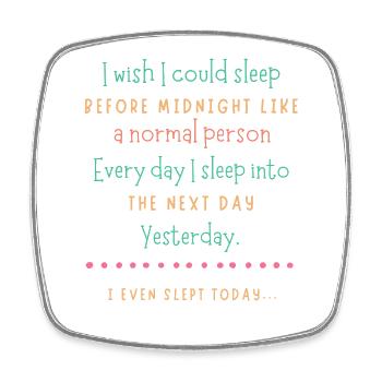 Midnight Sleep Wish - Square fridge magnet - white - Front