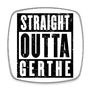 Gerthe, Ruhrgebiet, Ruhrpott, Bochum-Gerthe - Viereckiger Kühlschrankmagnet - Weiß - Vorne
