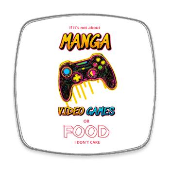 Manga Neon Gamer - Viereckiger Kühlschrankmagnet - Weiß - Vorne