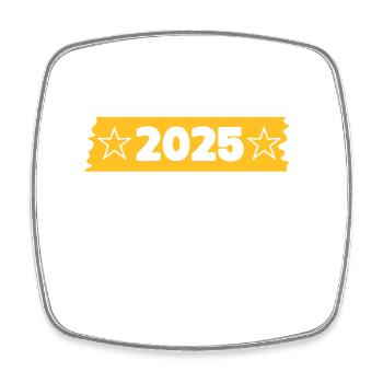 Zurückgezogener 2025er Legend Tee - Viereckiger Kühlschrankmagnet - Weiß - Vorne