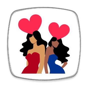 Galentine’s Day 2026 girls - Magnet carré - blanc - Devant