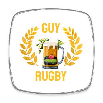 Einfacher Rugby-Bier-Typ - Viereckiger Kühlschrankmagnet - Weiß - Vorne