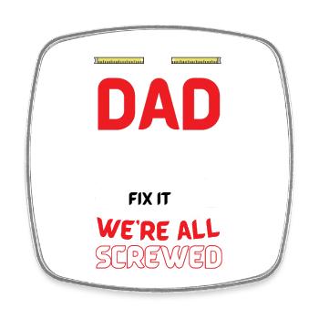 Papa Flick-Humor-Tee - Viereckiger Kühlschrankmagnet - Weiß - Vorne