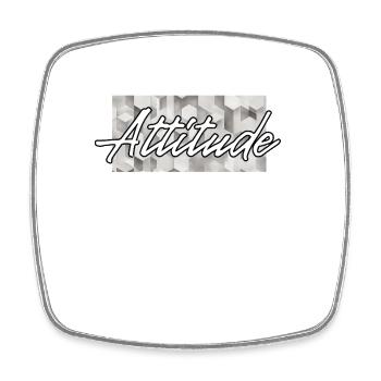 Attitude Geometric Logo Tee - Square fridge magnet - white - Front