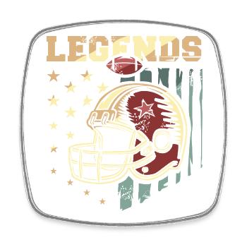 American Football Legends – Vintage Gold Design - Square fridge magnet - white - Front