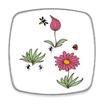 Plant Bud Flower - Square fridge magnet - white - Front