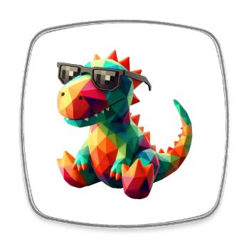 Dino Cool Sunglasses - Square fridge magnet - white - Front