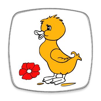 Poussins de Pâques Joyeuses Pâques - Magnet carré - blanc - Devant