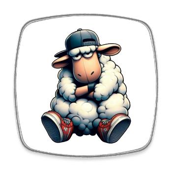 mouton hiphop - Magnet carré - blanc - Devant