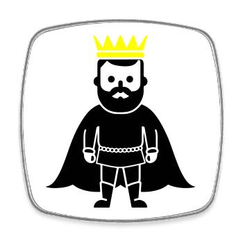 King - Square fridge magnet - white - Front