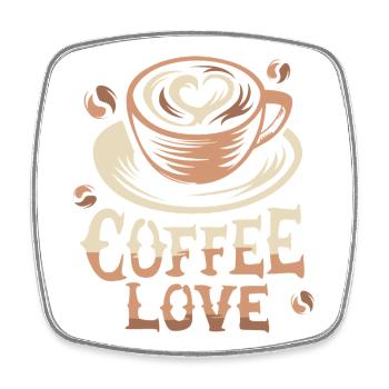 Coffee Love – Perfect Art for Coffee Lovers - Square fridge magnet - white - Front