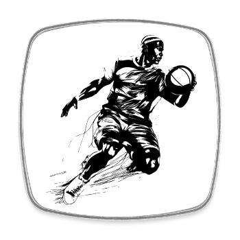 Basketteur - Magnet carré - blanc - Devant