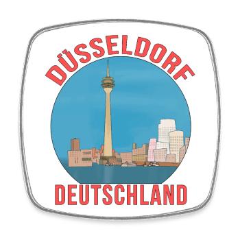 Düsseldorf Germany - Square fridge magnet - white - Front