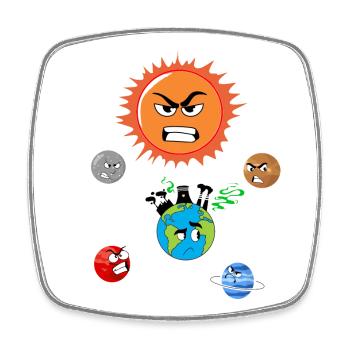 Pollution of the Earth - Square fridge magnet - white - Front