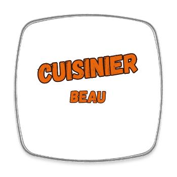 Cuisinier beau, ça passe, je gère - Magnet carré - blanc - Devant