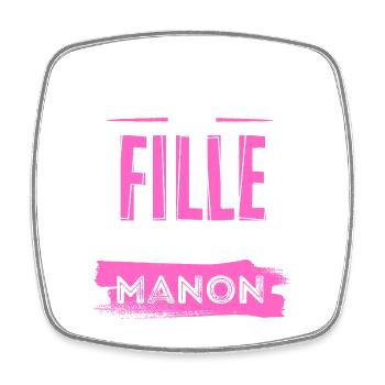 Fille Parfaite Manon - Magnet carré - blanc - Devant