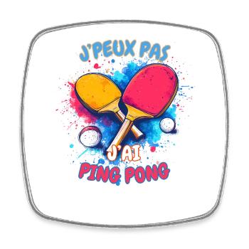 Ping Pong Coloré Déchaîné - Magnet carré - blanc - Devant