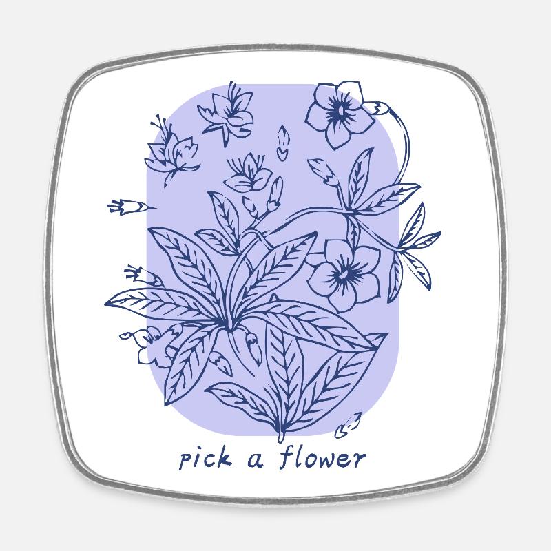 Choisir une fleur - Magnet carré - blanc