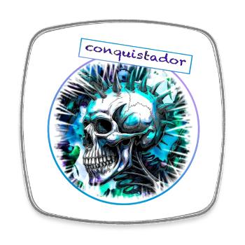 Conquistador - Magnet carré - blanc - Devant