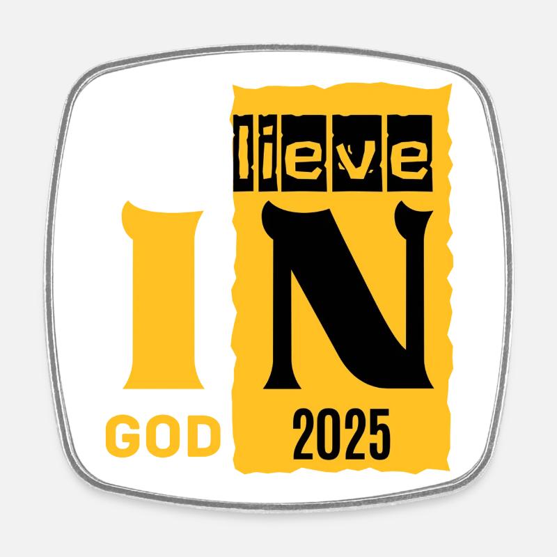 Graphique Croyant en Dieu 2026 - Magnet carré - blanc