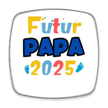 Future Dad 2025 Rainbow - Viereckiger Kühlschrankmagnet - Weiß - Vorne