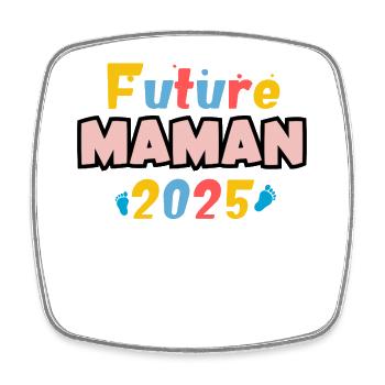 Mama 2025 – Bunte Pfoten - Viereckiger Kühlschrankmagnet - Weiß - Vorne