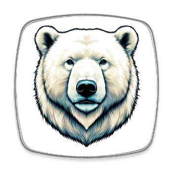 White polar bear - Square fridge magnet - white - Front