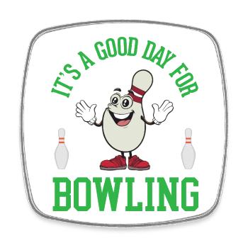 Es ist ein guter Tag zum Bowling - Viereckiger Kühlschrankmagnet - Weiß - Vorne