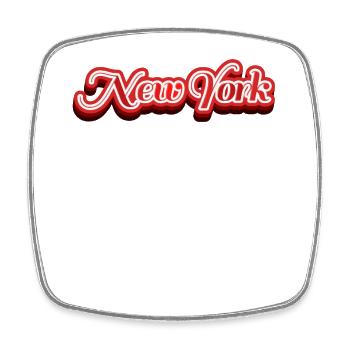 New York Neon Retro Script - Viereckiger Kühlschrankmagnet - Weiß - Vorne