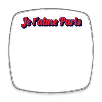 Je t'aime Paris Script with Blue Shadow - Square fridge magnet - white - Front