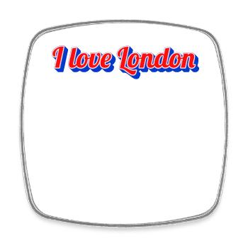 I Love London Script - Viereckiger Kühlschrankmagnet - Weiß - Vorne