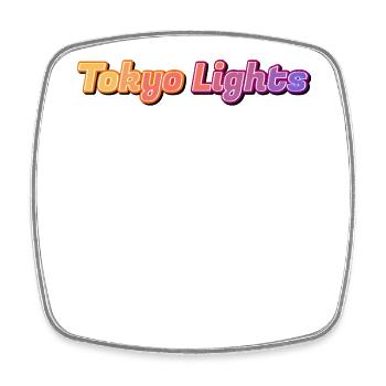 Écriture néon de Tokyo Lights - Magnet carré - blanc - Devant