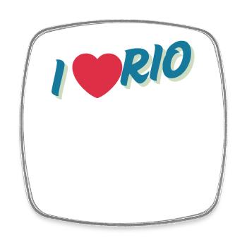 Ich liebe den Geist von Rio City - Viereckiger Kühlschrankmagnet - Weiß - Vorne