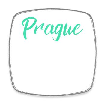 Prague Fairy Tale City - Square fridge magnet - white - Front